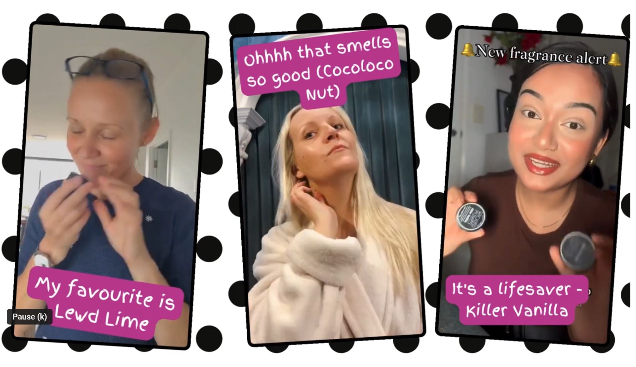 Load video: customer reviews of wicked fumes gourmand solid perfume